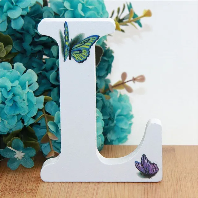 Decorative wooden letter with butterflies