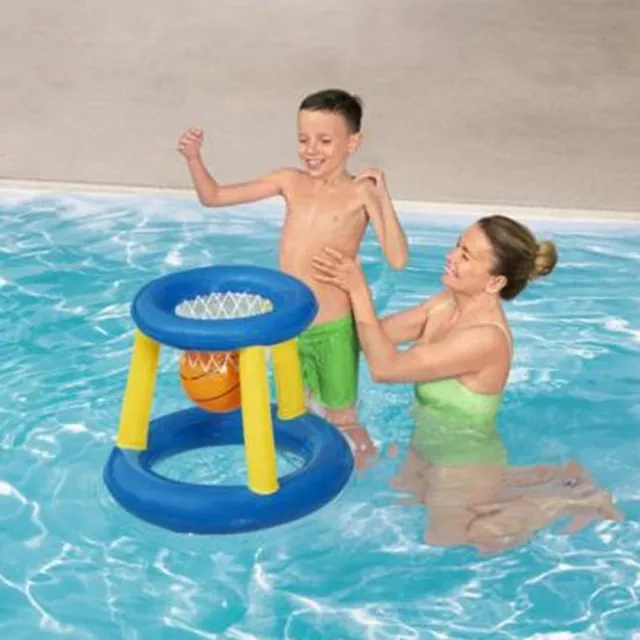 Water basketball / floating hoop for throwing