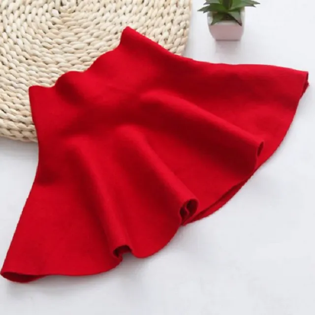 Luxurious girls' skirt with high waist - Red