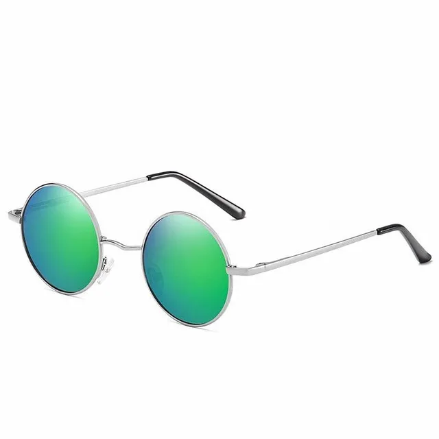 Kerek polarizált retro napszemüveg férfiaknak