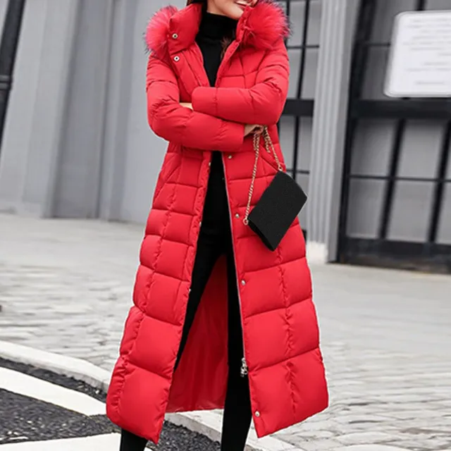 Női luxus téli hosszú kabát Nicol