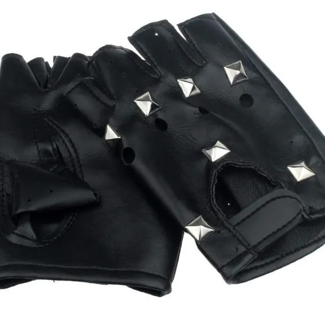 Men's punk gloves - Black