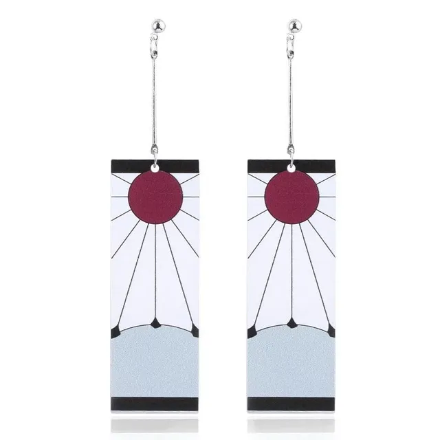 Trendy acrylic earrings - Hanafuda