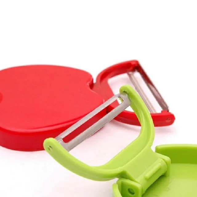 Apple-shaped folding peeler