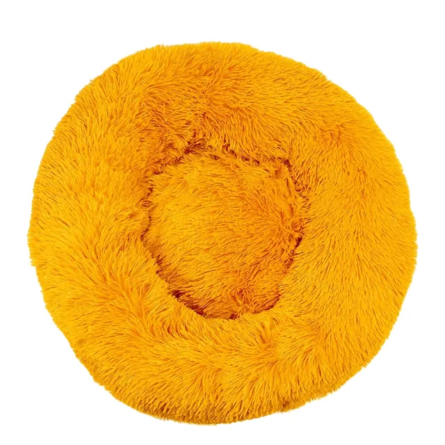 Round hairy bed for dogs and cats 80 cm