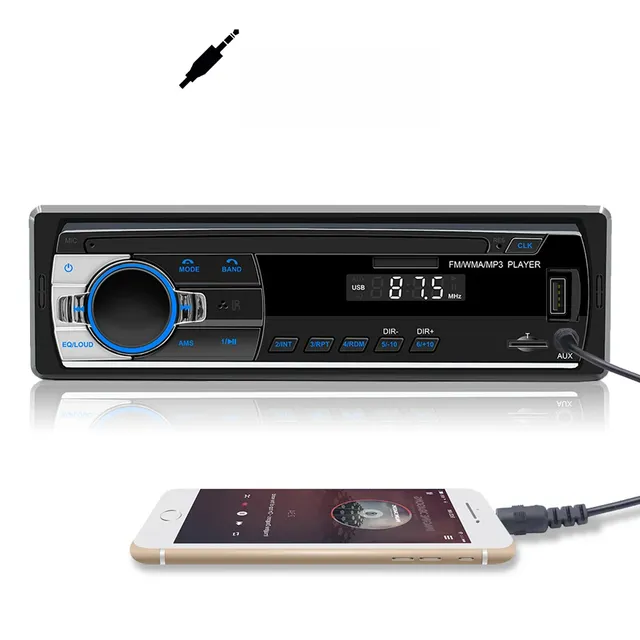 Stereo car radio with Bluetooth connection, AUX, USB, microSD reader - 1DIN connection