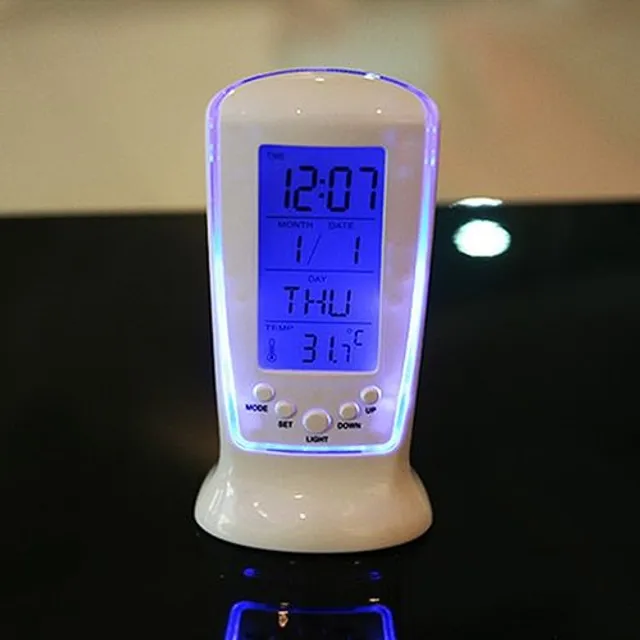 Digitální chytré LED hodiny  (Bílá)