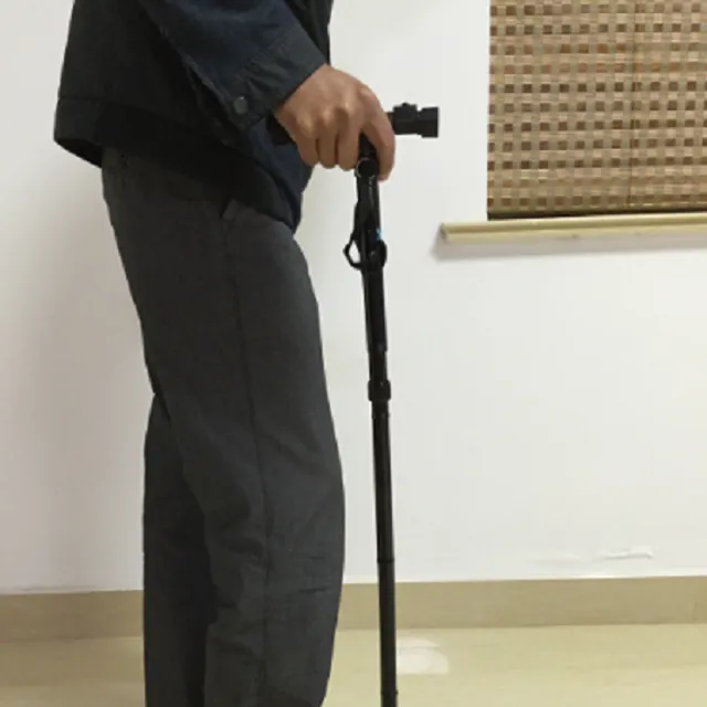 Folding walking stick with LED lights