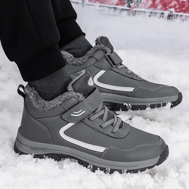 Winter boots with fur waterproof outdoor sneakers men's ankle boots