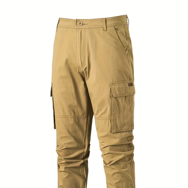 Men's cargo pants made of solid cotton with multiple pockets for every wear, to work and outdoors