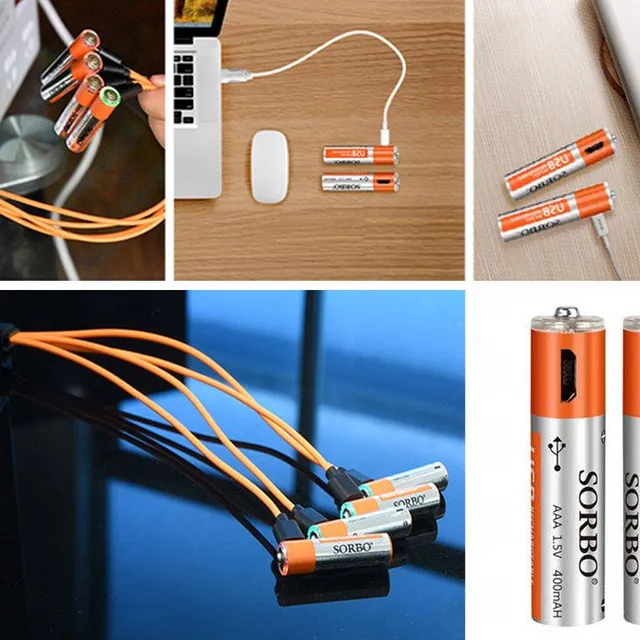 USB rechargeable AAA battery and USB charging cable with FREE postage