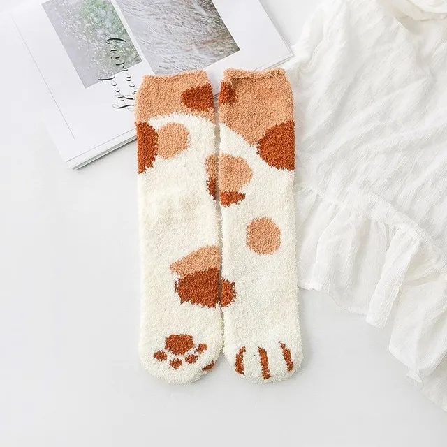 Roztomilé dámske teplé ponožky na spanie