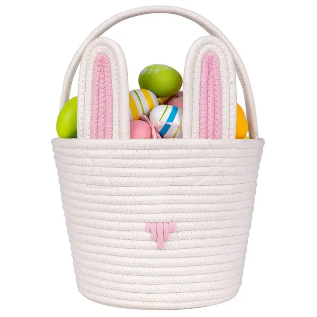 Útulný a dekorativní úložný košík z pleteného bavlněného lana pro děti a drobnosti
