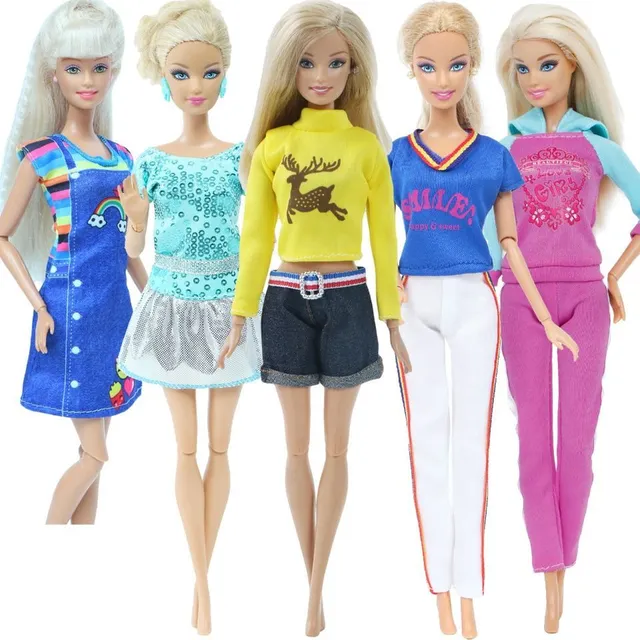 Sada oblečení pro panenku Barbie - 5 ks