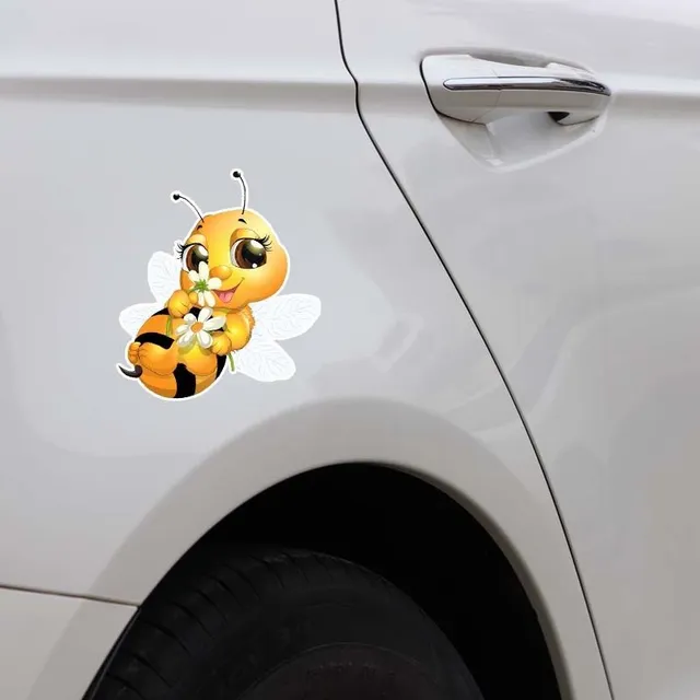 A sticker for a bee's car