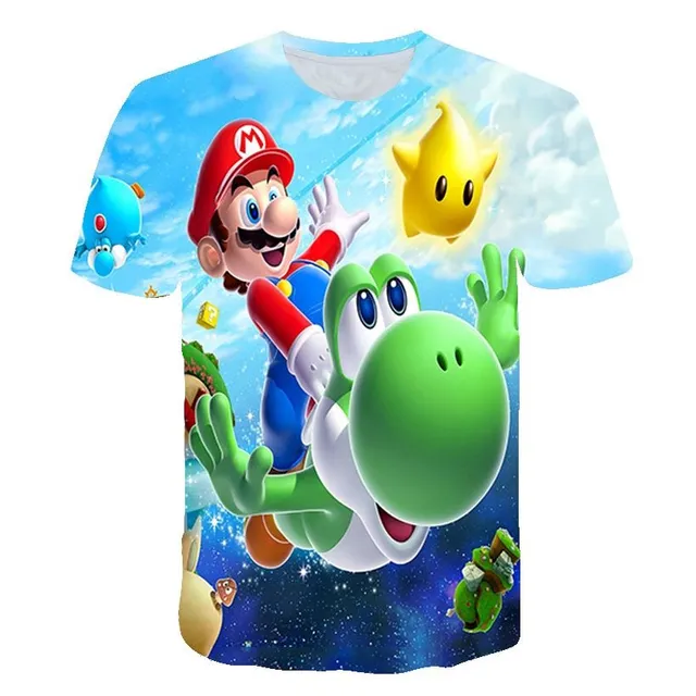 Piękna koszulka dziecięca z drukiem 3D Mario 3119 4 roky
