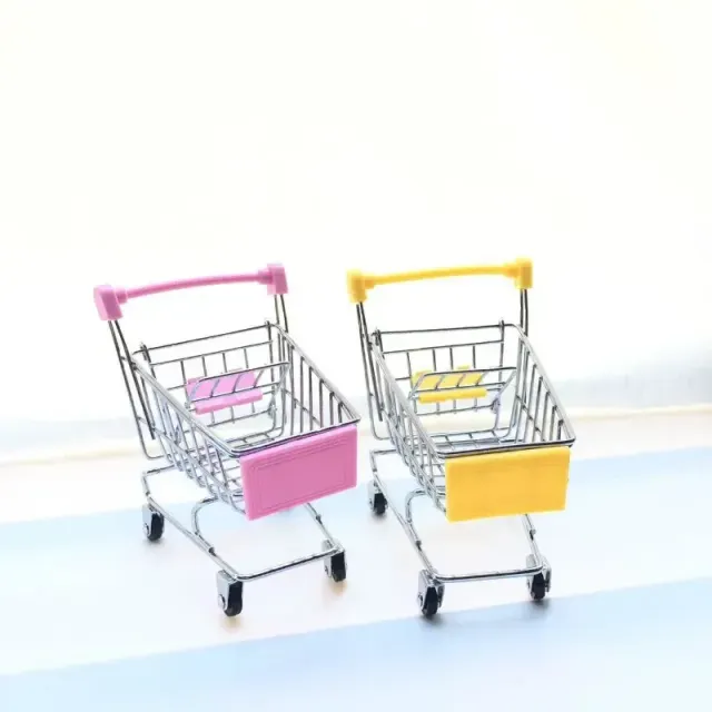 Simulation child shopping trolley for playing and storing toys