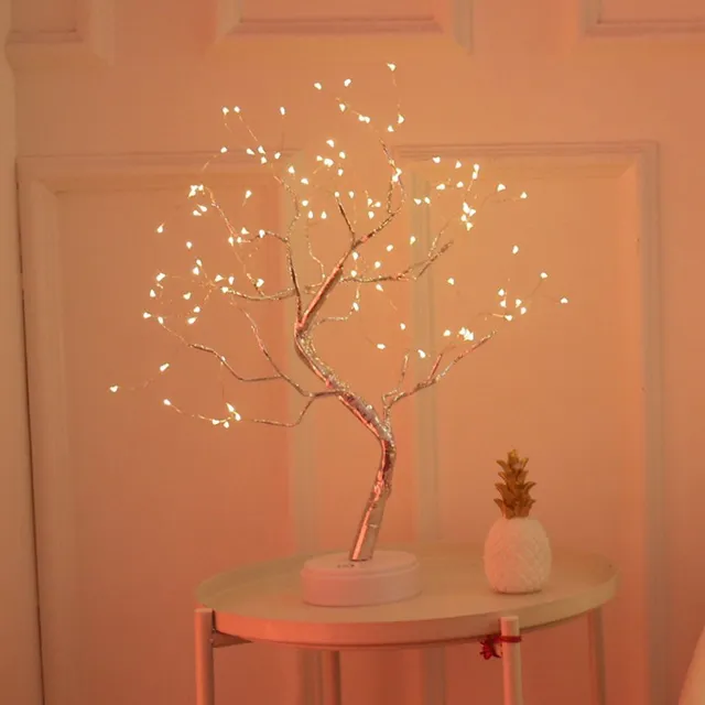 LED illuminating tree into the interior with different colors
