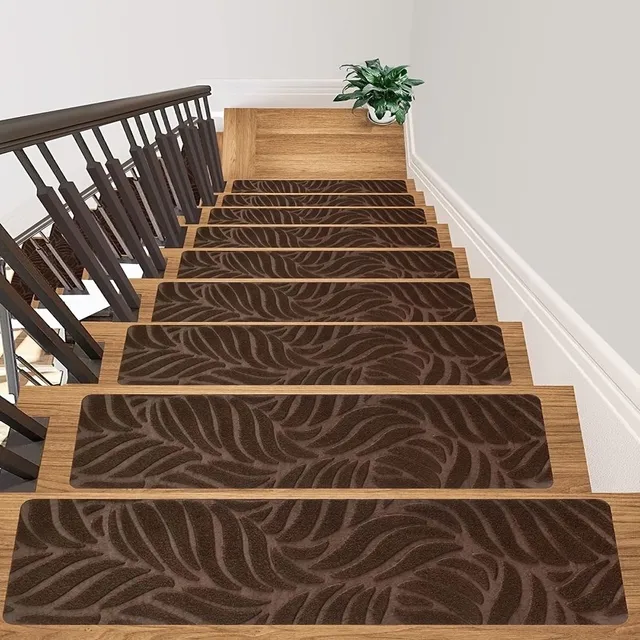 Non-slip carpet stair treads made of wood - safe, with peel strip, for internal staircases