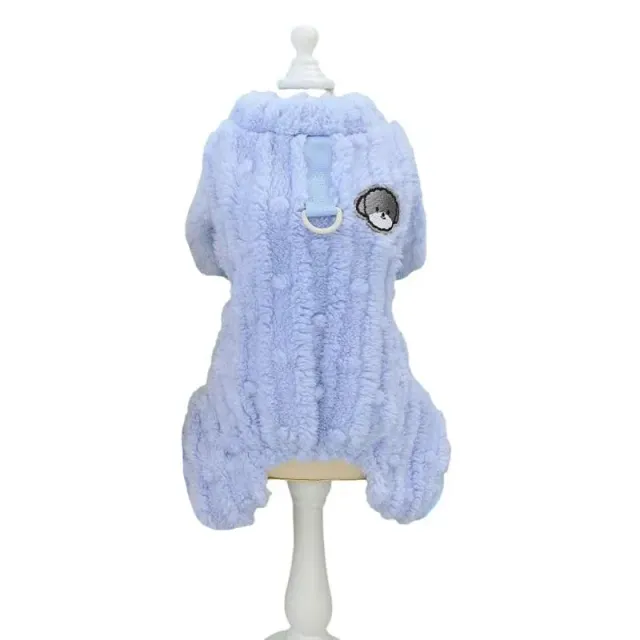 Kawaii Winter Overall für kleine Hunde und Katzen mit warmem Fleece-Futter und Leinenbefestigung