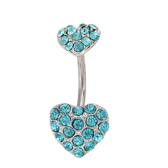 Designer belly button piercing in blue with hanging ornament