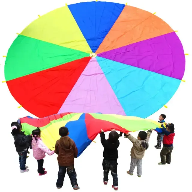 Fun rainbow sail for children's games - quality material with sewn handles for easier handling