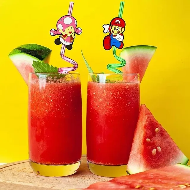 Gyönyörű spirálos party szalma népszerű karakterek animációs film Super Mario
