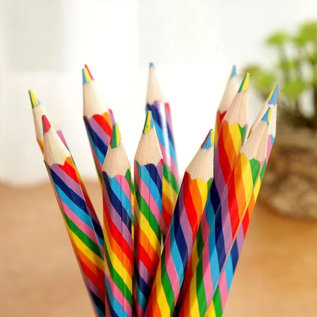 Set of colourful modern crayons with mixed colours 4 pcs