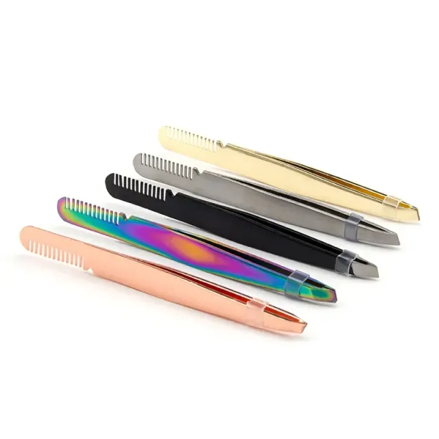 Curve pointed precision tweezers for eyebrows