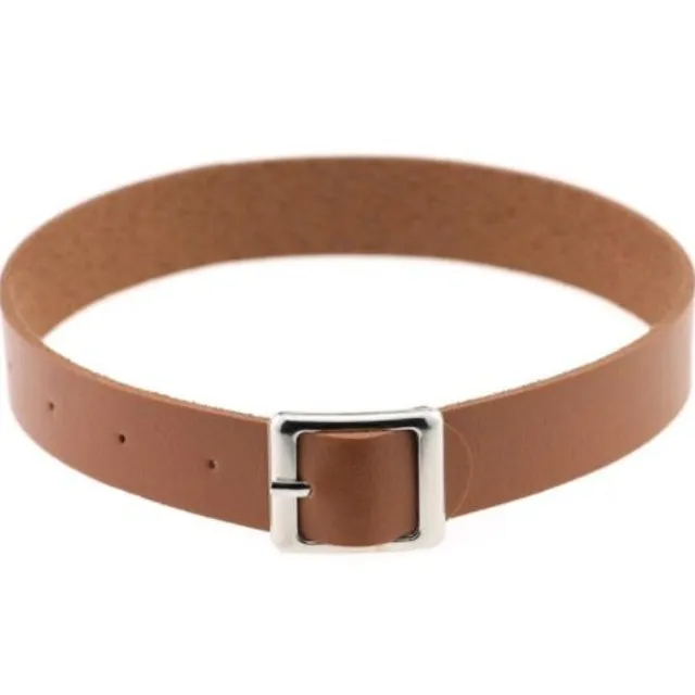 Leather choker as a belt with buckle - 12 colours