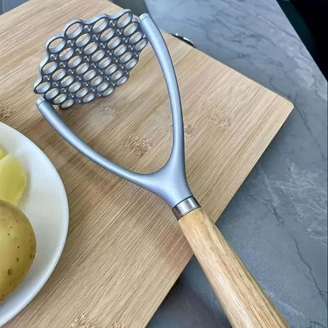 Stainless steel potato press with anti-slip handle - manual kitchen