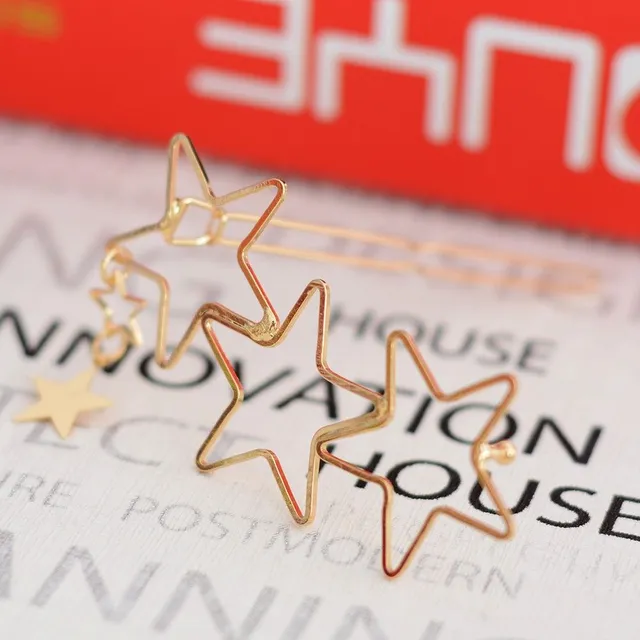 Golden hair clip with stars