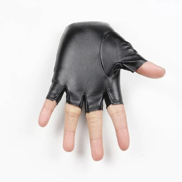 Fingerless children's leather gloves