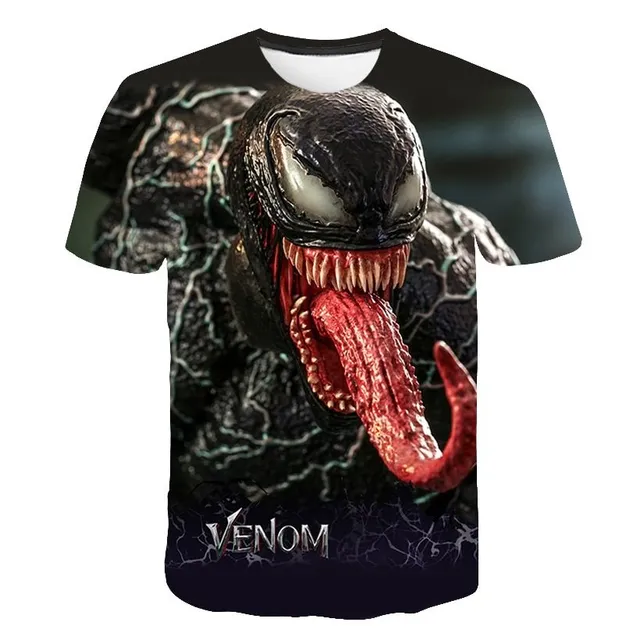 Children's modern short sleeve t-shirt with 3D print of Venom Margot
