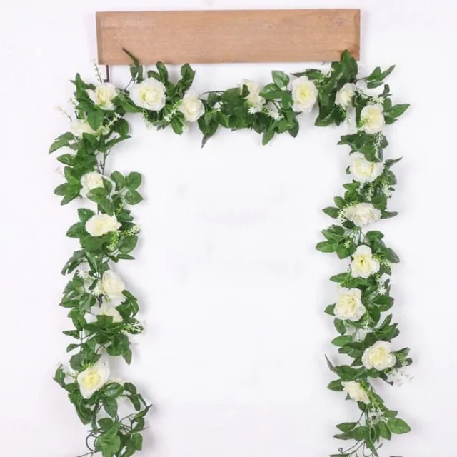 Hanging artificial flowers - garland with roses