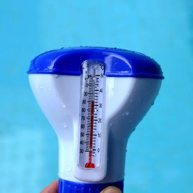 Pool float on chlorine with thermometer