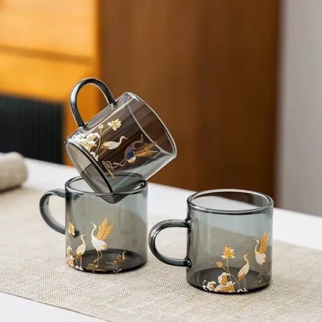 Tasse à thé en verre élégante et résistante à la chaleur