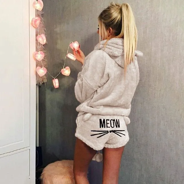 Pyjama en peluche pour femme MEOW