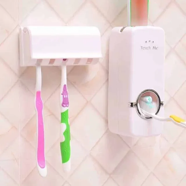 Koupelnový set | Držák na zubní kartáček, Automatický dávkovač zubní pasty