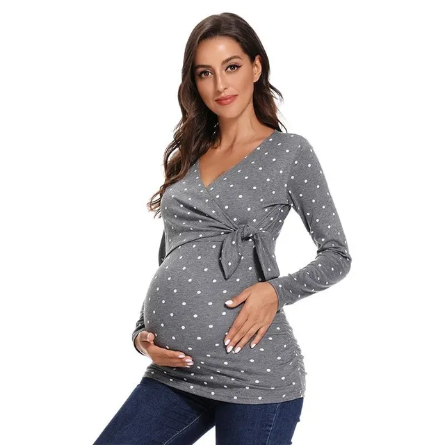 Beautiful maternity shirt with a bow