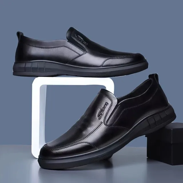 Male elegant slip-on shoes with anti-slip sole for formal occasions