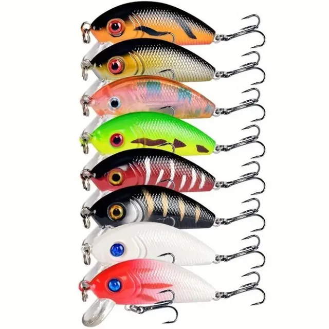 56-piece set of premium fishing baits - Bionic baits for freshwater and salt water - Minnow Crankbait Tackle with realistic design and fixed hooks