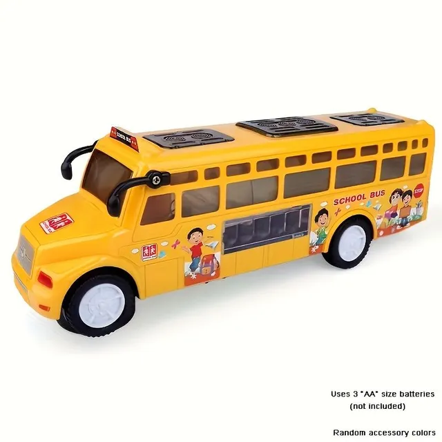 Interactive music blinking school bus for children