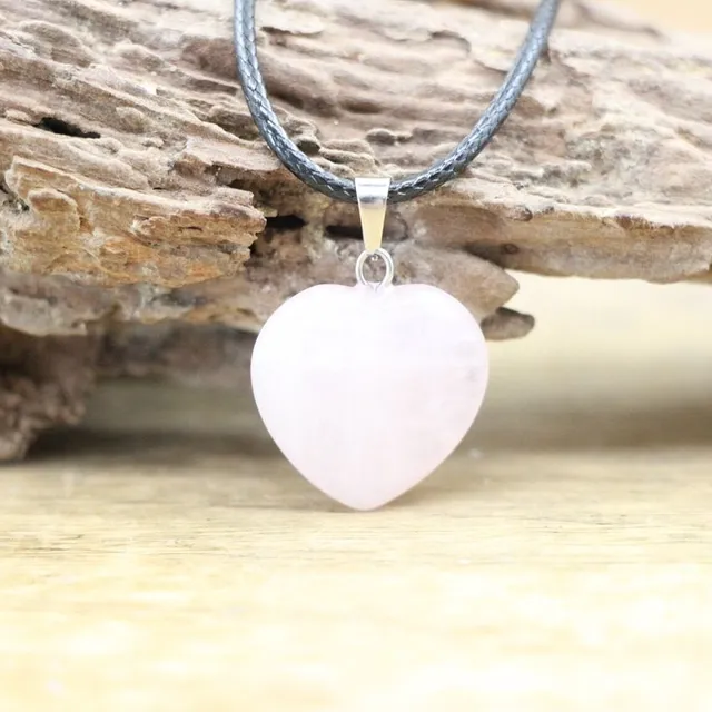 Beautiful necklace with heart-shaped pendant made of mineral with healing effects of Orcha