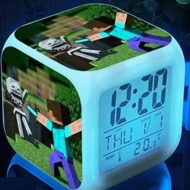 Budzik Minecraft z zegarem cyfrowym z wyświetlaczem LED