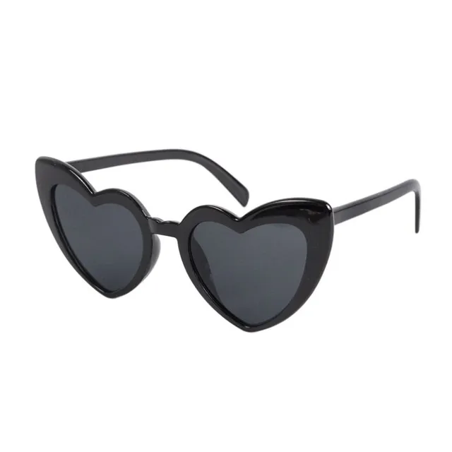 Luxurious single color sunglasses in the shape of a heart