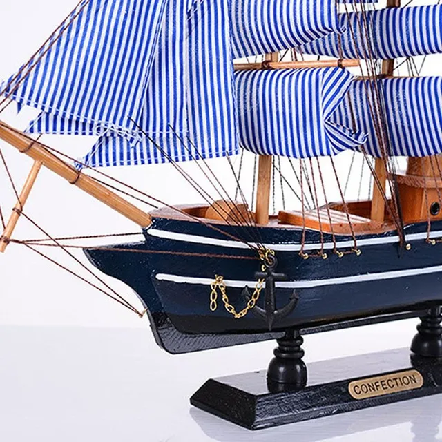 Wooden model sailing ship