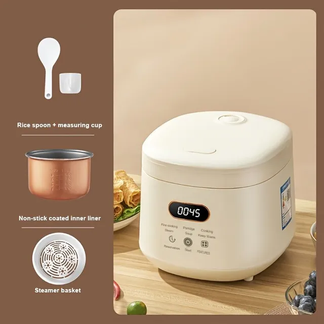 Small multifunctional rice cooker with removable non-stick container