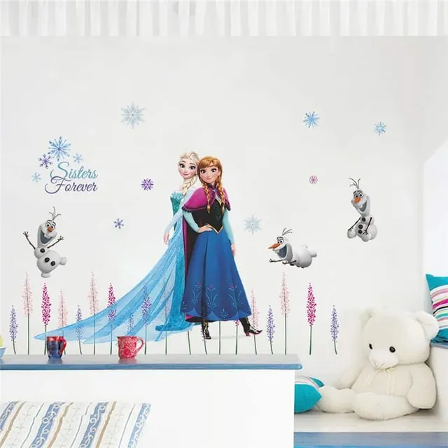 Autocolant de perete Elsa Anna | Regatul de gheață