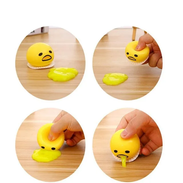 Anti-stress ball with slime in egg yolk motif